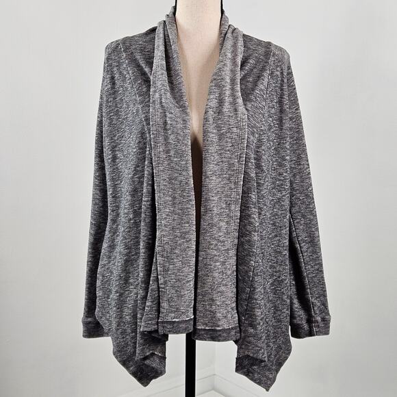 Caslon Open Front Space Dyed Gray Knit Sweater Cardigan | Women's Small - Picture 1 of 12
